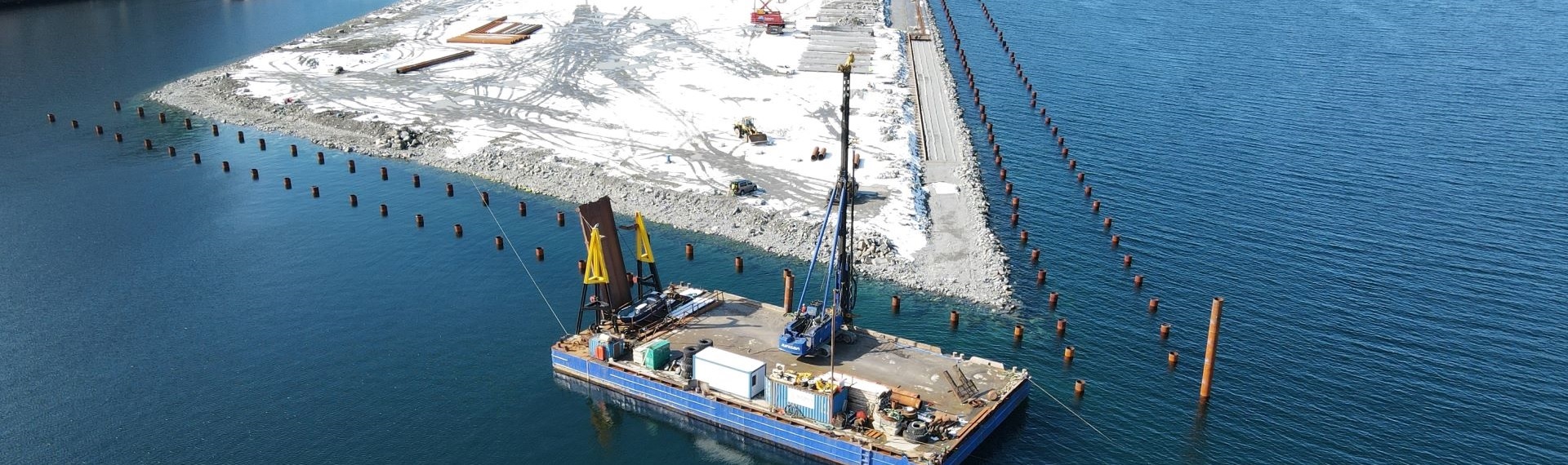 Piles in new Ålesund harbor